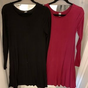 2 Old Navy Swing Dress Bundle SZ SM Black & Vino
